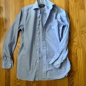 Ralph Lauren Blue Casual Button Down Shirt Tailored Design